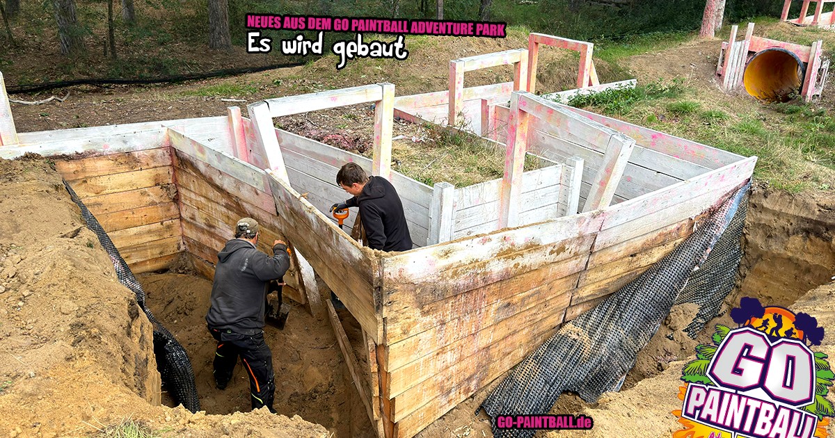 Umbau am Paintball Grabenfeld Diggin Dirt im GO Adventure Park Brandenburg