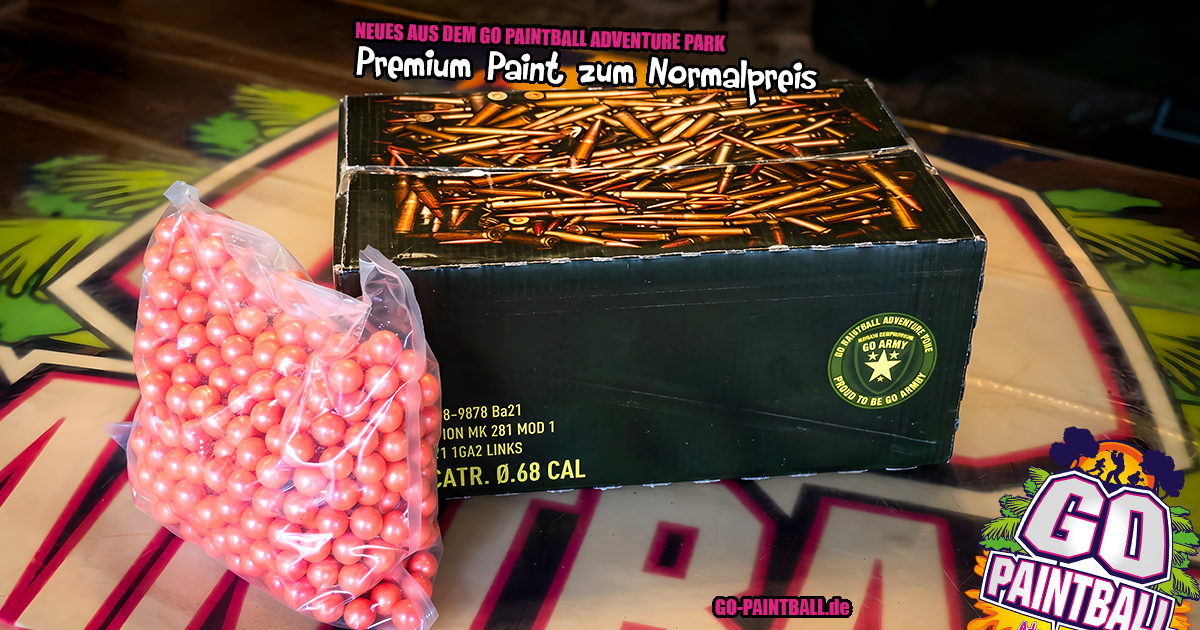 GO ARMY PREMIUMPAINT Paintballs beim Sommer-Special auf dem Spielfeld in Brandenburg