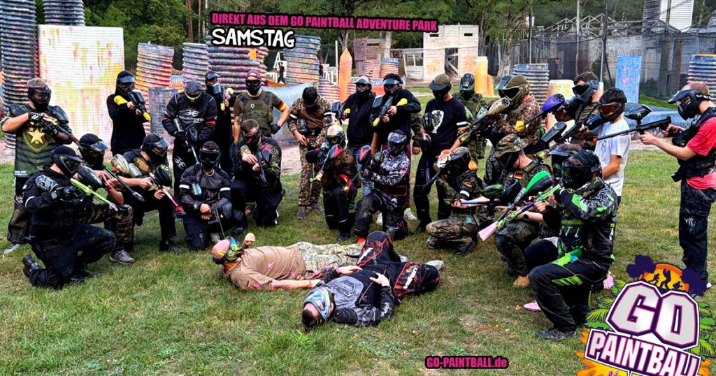Kids Paintball in Brandenburg – junge Spieler auf dem Feld im GO Adventure Park
