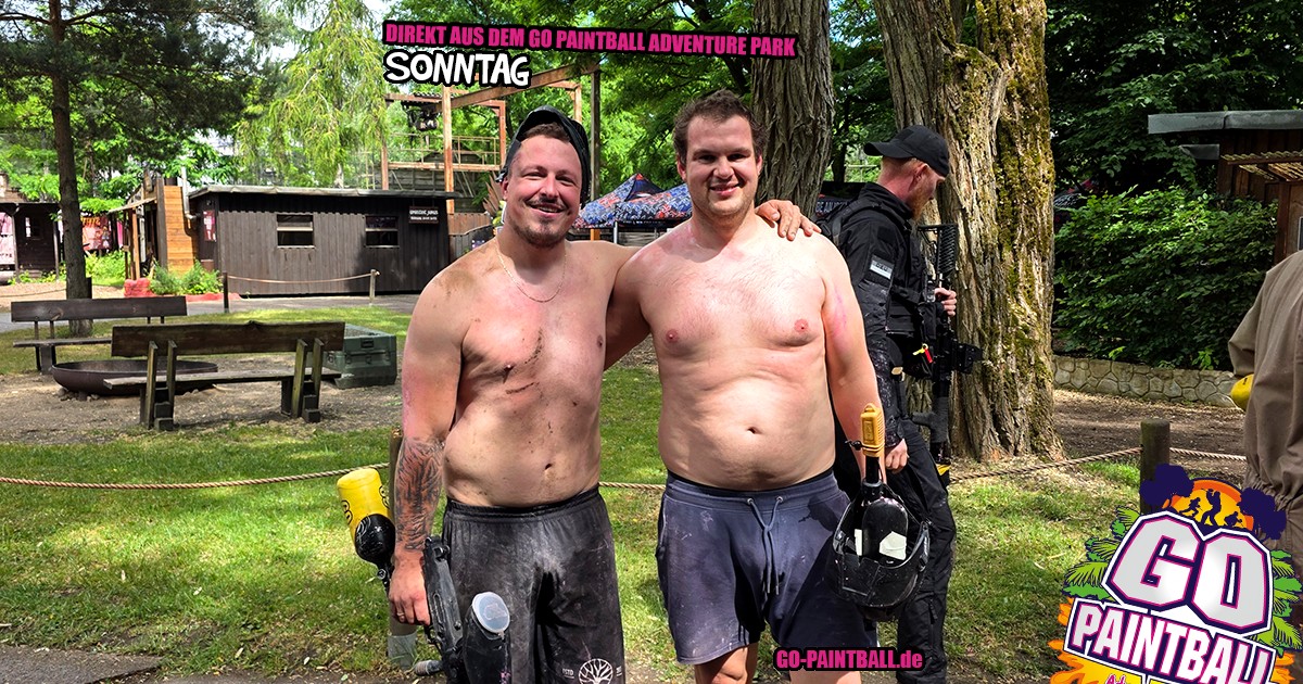 Paintball Brandenburg Sonntag – Gäste auf dem Spielfeld bei wechselhaftem Wetter