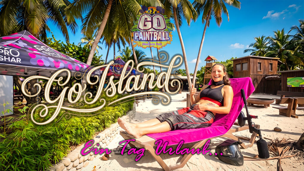 Szene aus dem Paintball Musikvideo GO Paintball Island — Karibikinsel wird zum Kiefernwald